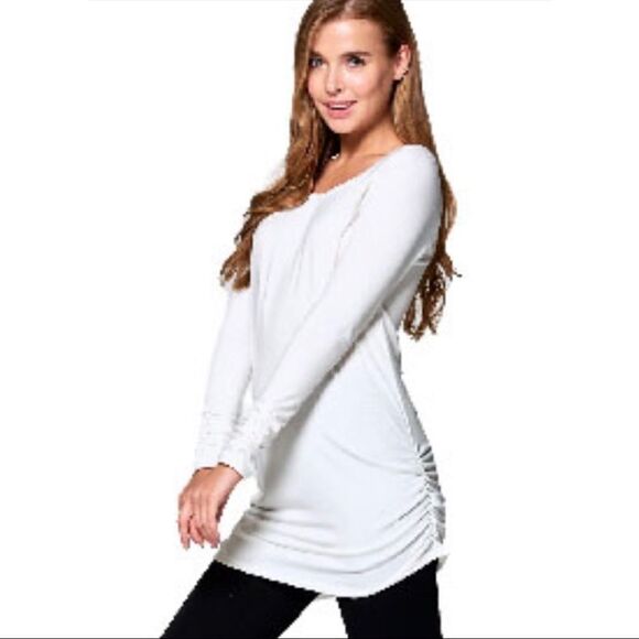 Vanilla Sky White Long Sleeve Tunic/Dress Sz L - Picture 8 of 8